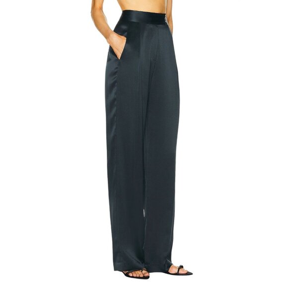 The Sei Wide Leg Trousers in Ink 2 New Womens Silk Pants - Picture 4 of 13